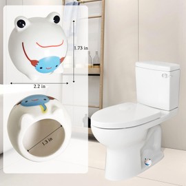 BAOLSLS Toilet Bolt Covers, Decorative Toilet Bolt Caps, Ceramic Cute Toilet Screw Cover Caps for Bathroom Decor Easy Installation 2 Pack Frog