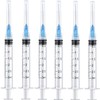 25 Pack 3ml Plastic Lab Syringes with 23Ga, for Scientific