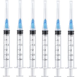 25 Pack 3ml Plastic Lab Syringes with 23Ga, for Scientific Labs, Industrial Dispensing and Liquid Measuring Syringe Tools, Individually Sealed Packaging
