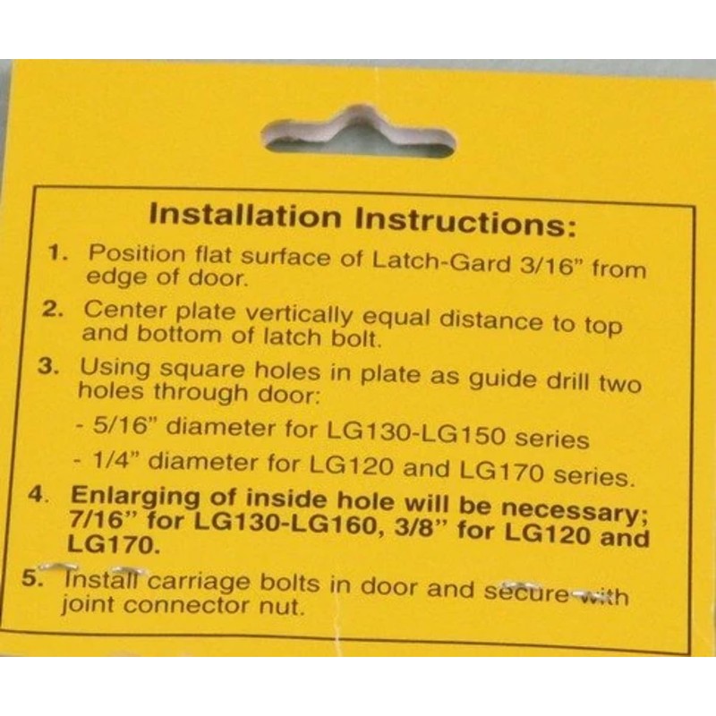 Latch Guard LG120D Door Latch Protection Plate 1-3/4" x 6"