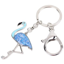 BAMAY Enamel Alloy Cute Flamingo Keychain Bird Flamingo Gifts for Women Girls Car Key Chain Purse Charms Backpack Accessories (Blue)