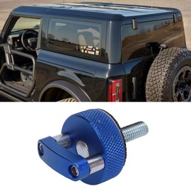 Quick Removal Fastener Thumb Screw, D Ring Integrated Steel Aluminum for Bronco 2dr 4dr 2021 Onwards, with Convenient Design (Blue)