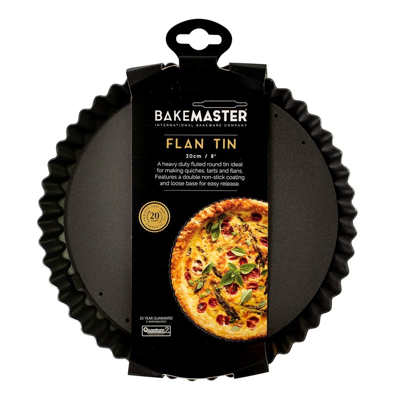 Bakemaster Non-Stick Loose Base Round Flan/Quiche Pan, Grey