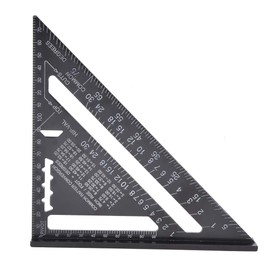 90 Degree Black Triangle Ruler Aluminum Alloy Angle Ruler Inch for Carpenter's Workshop Woodworking 7 Inch Layout Tool