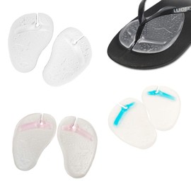 3 Paar klare Schmetterlingsmuster Silikon Zehensandalen Vorfuß-Einlegesohlen Gel-Pads Flip Flops Hausschuhe Kisseneinlagen Griff rutschfest selbstklebend Zehenschutz für Damen und Herren
