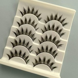 つけまつげ 5組セット したまつげ 人気 手作り COSPLAY 女優まつげ バービー ナチュラル仕上げ 人気 日常メイク コスプレ用