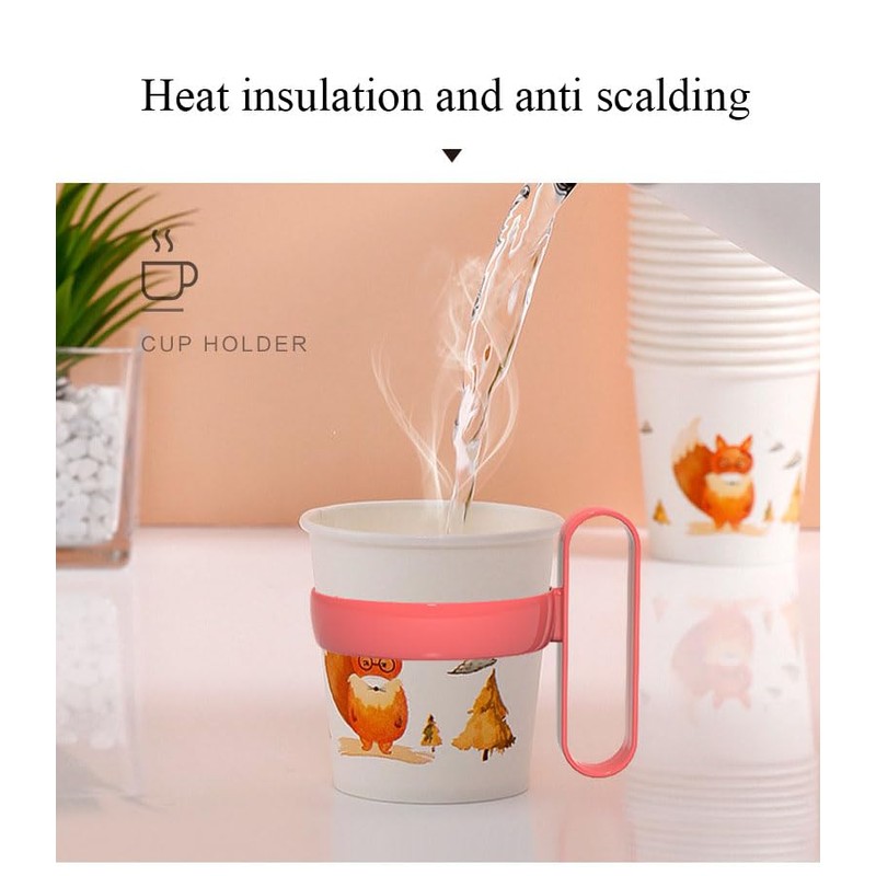 Hosoncovy 10 Pcs Cup Holders with Handle, Paper Cup Holder,