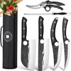 TIVOLI Professional Butcher Knife Set for Meat Processing, 7Pcs High