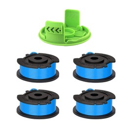 CDIYTOOL Greenworks G24LT Trimmer Spool Lines, 4.9m long 1.65mm dia fit for Greenworks 24V Lawn Trimmers G24LT G24LTK2 G24LT30M G24LT30MK2 (4 spools + 1 caps)