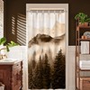 Ruelvth Stall Shower Curtain, Small Mountain and Forest RV Shower