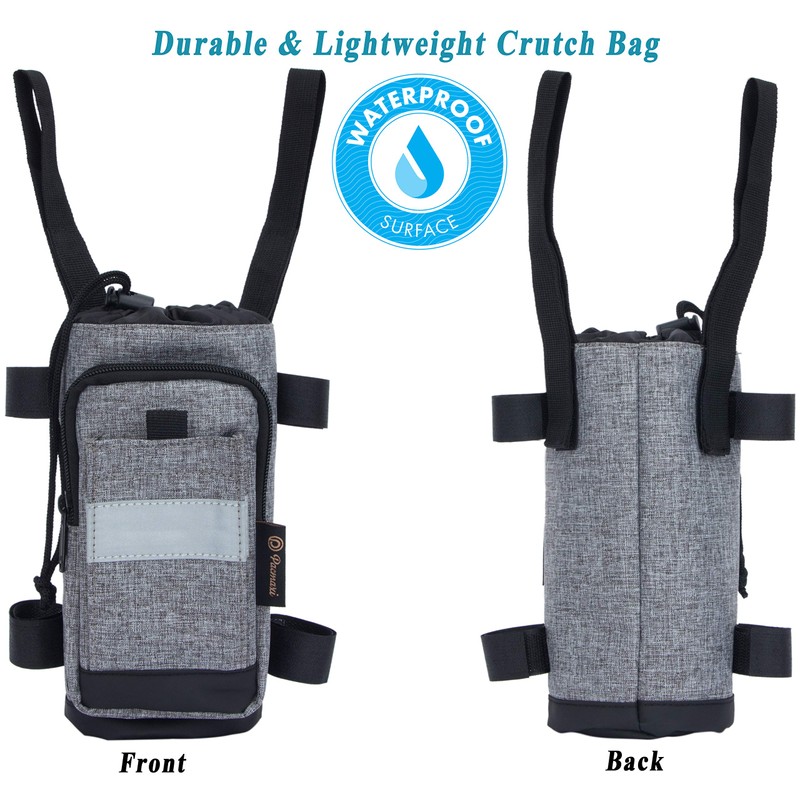 Crutch Bag Lightweight Crutch Accessories Storage Pouch with Reflective Strap