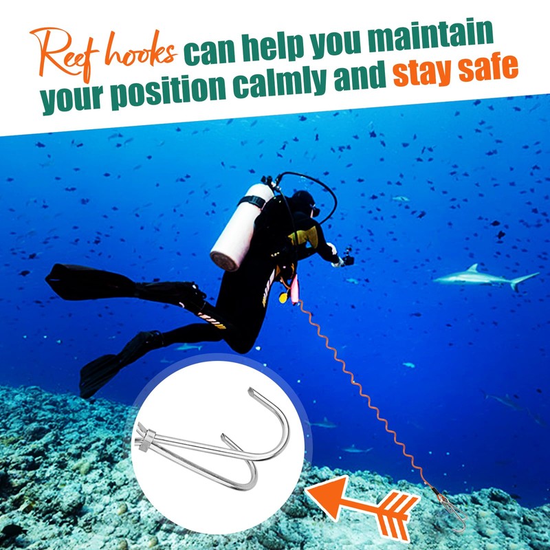 Pluzluce Scuba Diving Reef Double Hook, Drift Safety Telescopic Spring