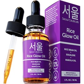 SeoulCeuticals Aceite De Salvado De Arroz Para La Piel - Aceite Facial Coreano Iluminador Con Escualano Y Vitamina E - Productos De Belleza Coreanos Libres De Crueldad Animal (30 Ml)