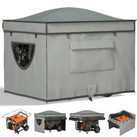 Generator Tent Cover with Bracket,Generator Covers While Running,Rooftop Design,No Water Accumulation,100% Waterproof Heavy Duty Tarps Generator Tent,38 "x28 " x27 ",Gray.