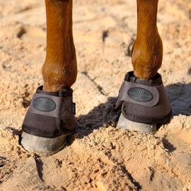 Harrison Howard CareNetic Horse Bell Boots Equine Ballistic Hoof Overreach Bell Boot for Horse Sold as Pair-Coffee Brown