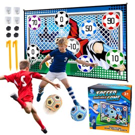 Football Ball Game Set for Kids Football Accuracy Exercise, Indoor Outdoor Backyard Toss Football Goal Game with Velcro Balls, Foldable Flannel Goals, Party Birthday Gift for Old Boys Girls Sport Toy.