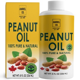 Pure Peanut Oil 8oz – All-Natural Cooking Oil for Frying, Sautéing, and Baking with Rich Flavor and High Smoke Point By Amriel Co.
