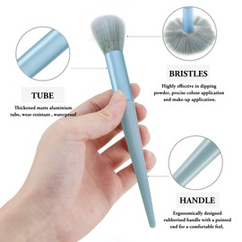 Boobeen 13pcs Travel Makeup Brush Set, Fluffy Makeup Brushes for Eyeshadow Foundation, Face Brushes Makeup, Blendable Blush Brush for Beginner