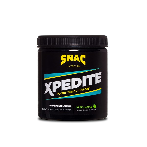 SNAC XPEDITE Preworkout Performance Energy Drink Supplement, Green Apple Pre Workout Powder, 336 Grams (24 Servings)