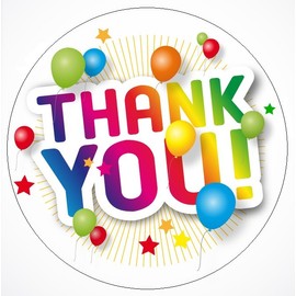 Unbranded 30 THANK YOU balloons stickers envelope seals 1.5" round