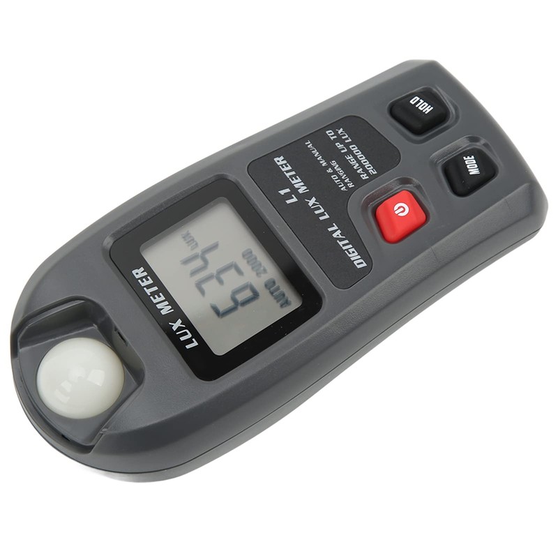 Digital Illuminance Meter, Measuring Up to 200,000 Lux, LCD Screen,