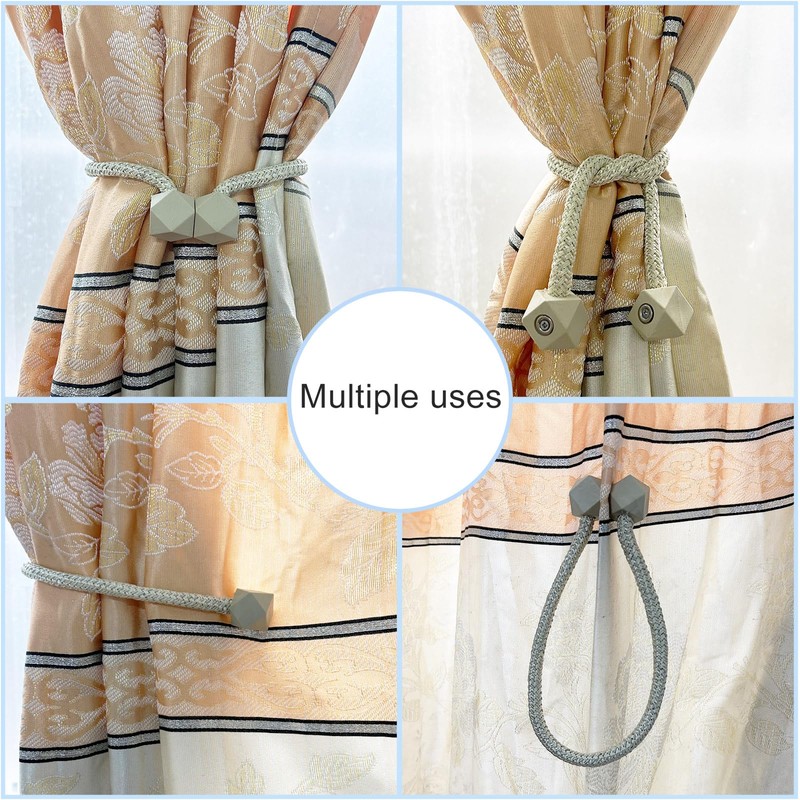 Nutabevr Pack of 4 Beige Strong Magnetic Curtain Tiebacks Curtains,