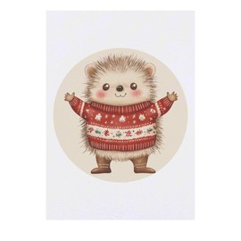 'Cute Christmas Hedgehog' Temporary Tattoo - Water Resistant, Skin-Safe, Non-Toxic Transfer (TO00084587)