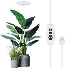 xinyee Plant Grow Light Floor Lamp Floor Model Full Spectrum Sunlight Large Potted Plant Fill Light 3/9/12 Hours Timing 10 Levels Dimming