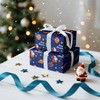 LeZakaa Rocket Santa Christmas Wrapping Paper Roll, Blue Santa on