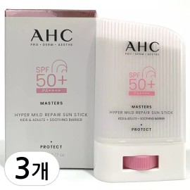 AHC 마스터즈 하이퍼 마일드 리페어 선스틱 22g 3개(1.+1.+1.) AHC Masters Hyper Mild Repair Sun Stick 22g, Set of 3 (1+1+1)