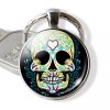 UNIQUE SUGAR SKULL DAY OF THE DEAD KEY CHAIN CABOCHON