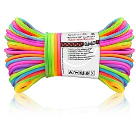 Ganzoo Paracord 550 Rope Rainbow, Rainbow, 4 mm, Nylon Polyester, Type 3, 7 Core Strands, 30 m, DIY, Outdoor Cord, Bracelet, Dog Lead, Dog Collar, All-purpose Rope, Multi-Purpose Rope