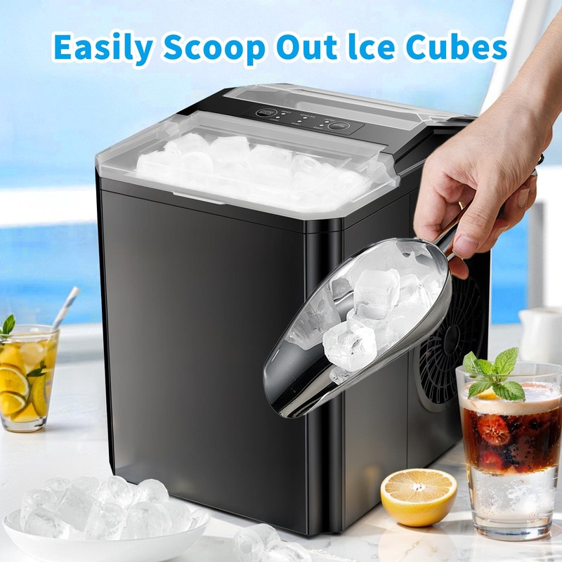 XGKHOM Ice Scoop for Freezer with Magnetic Holder, Stainless Steel