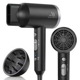 ANNE BETTY Ionic Hair Dryer with Diffuser, 1800W Blow Dryer for Women & Men, Fast-Drying, Lightweight, Low Noise, Hair Care Styling Tool for Home, Travel, Gifting