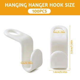 FORYNXHWIN Pack of 100 Clothes Hangers Connecting Hooks, Hooks for Hangers Hanger Connection, Space-Saving Clothes Hanger Connectors for More Space and Order in the Cupboard (White)