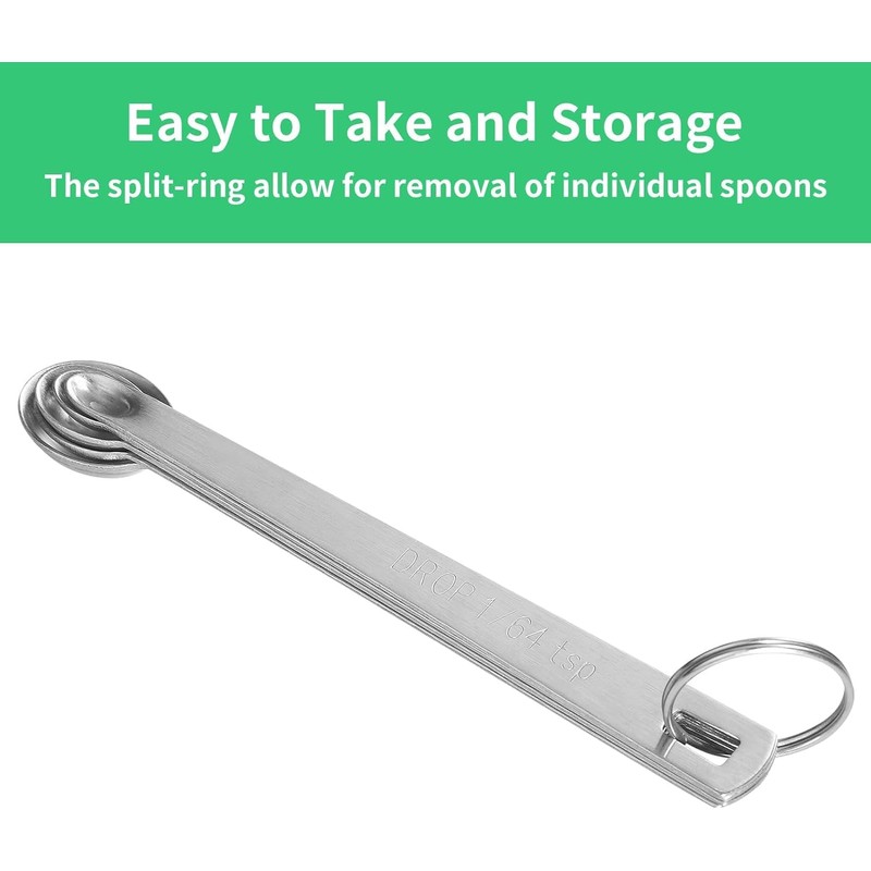 KIPTVO 5PCS Mini Measuring Spoons Set Stainless Small Teaspoon Micro