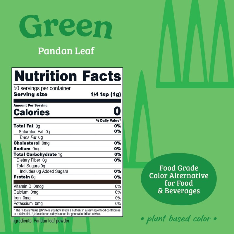Nutricost Green Plant Based Food Coloring From Pandan Leaf Powder