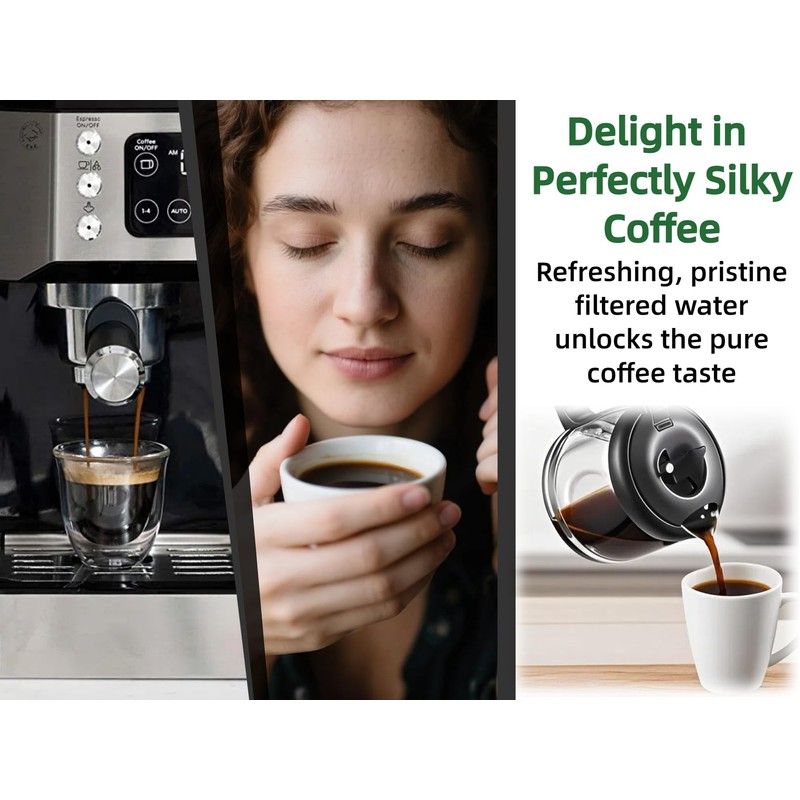 12 Pack Activated Charcoal Water Filter for Delonghi Espresso Machine