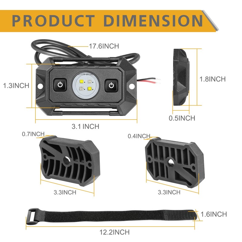 UTV Dome Light with Switch, Rfroad Lighting Universal Roll Bar