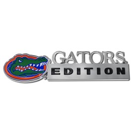 Elektroplate Florida Gators Edition Chrome Metal Auto Emblem for Cars, Trucks, and All Auto | Universal Fit at 7" x 2.25" | Weatherproof