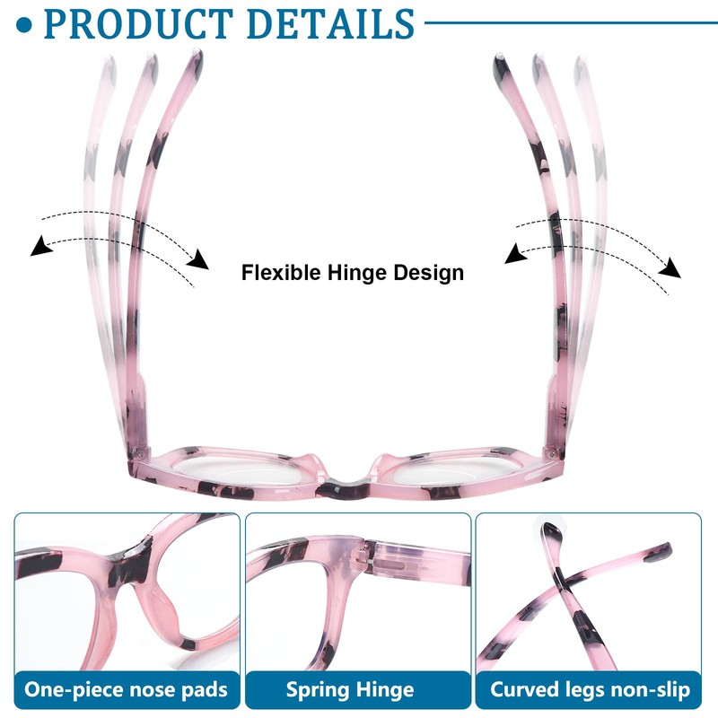 VIDEBLA 4 Pack Progressive Multifocus Reading Glasses for Women Oprah