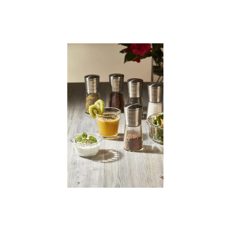Bisetti Glass Bottle Sunflower Seed Mill With Stainless Steel Head,