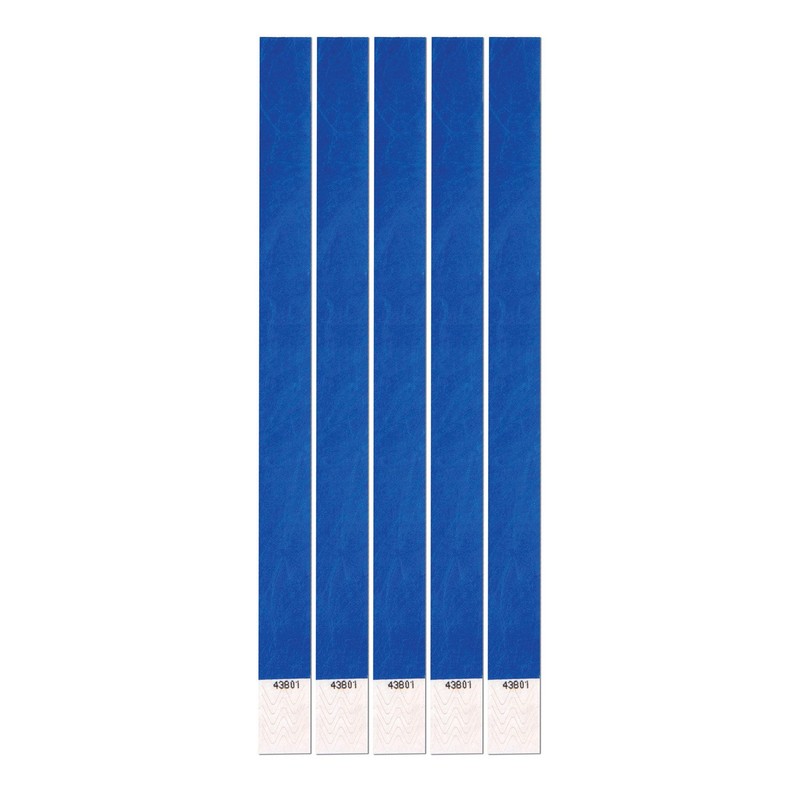 Beistle 60001-B 100-Pack Tyvek Wristbands, 3/4 by 10-Inch, Blue