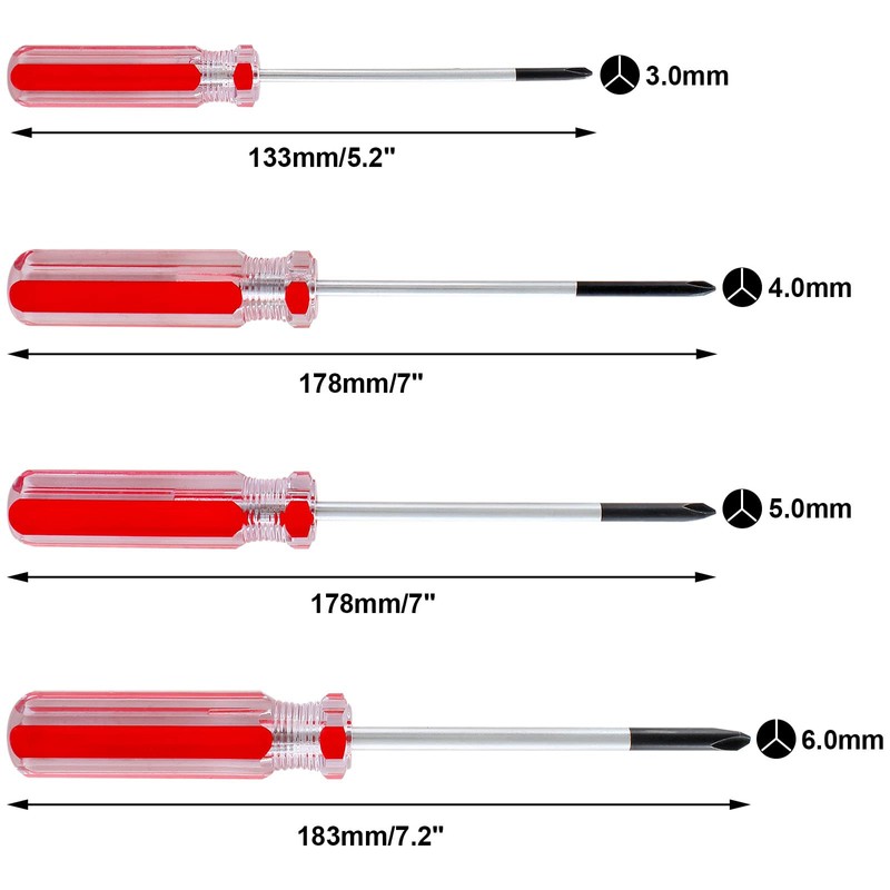 Uenhoy 4 Pcs Magnetic Tri-wing Screwdriver Set Y-Tip Screwdriver 3mm,