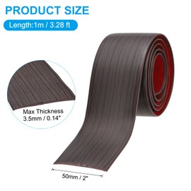 PATIKIL Self Adhesive Floor Transition Strip 2 in x 3 Ft, Vinyl Laminate Floor Flat Divider for Joining Floor Gaps Doorways Carpet Cover Floor Tiles Black Walnut