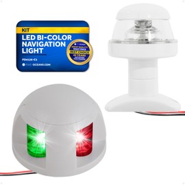 Five Oceans Boat Navigation Light Kit, LED Anchor & Bi-Color Lights, 12V, USCG Rules 2NM for Pontoon, Fishing Boats, Bass Boats - FO4126-C1