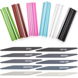 Honoson 70 Pcs Sanding Sticks Polishing Sticks Fine Sanding Twig Coded Abrasive Sanding Sticks for Plastic Models Assorted Metal and Wood Sanding Tools Accessory for Model Craft (Double Angle Style)