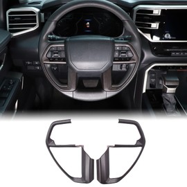 Aunginsy Steering Wheel Button Frame Cover Trim Compatible with Toyota Tundra/Sequoia 2022-2024 & Tacoma 2024 Car Steering Wheel Button Panel Moulding Protect Cover Decorative Sticker ABS Accessories