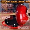 P&P CHEF Red Enameled Dutch Oven Pot with Lid, 10.2”