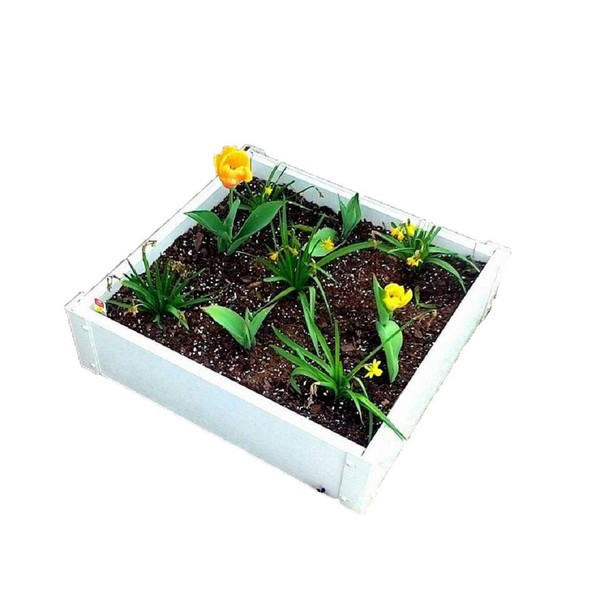 Handy Bed 2 x 2 Stack-able, White, Vinyl, Raised Garden